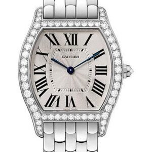 Cartier Tortue Watch - 39 mm White Gold Diamond Case - WA501013