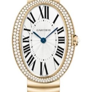 Cartier Baignoire Watch - Large Pink Gold Diamond Case - Gold Bracelet - WB520003