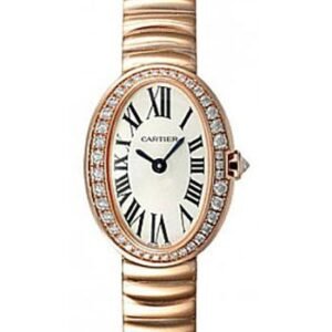 Cartier Baignoire Watch - Mini Pink Gold Diamond Case - WB520026