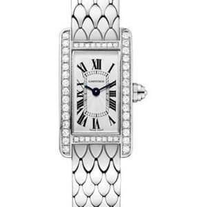 Cartier Tank Americaine Watch - 27 mm White Gold Diamond Case - Diamond Bezel - Diamond Dial - WB710013