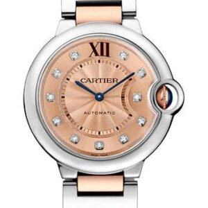 Cartier Ballon Bleu de Cartier Watch - 36.6 mm Steel And Pink Gold Case - Pink Gold Dial - WE902054