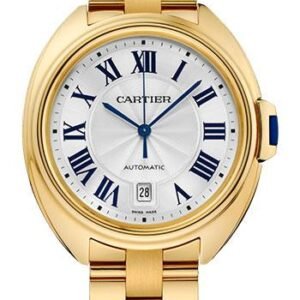 Cartier Cle De Cartier Watch - 40 mm Yellow Gold Case - Silvered Effect Dial - WGCL0003