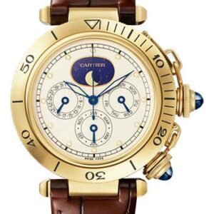 Cartier Pasha de Cartier Watch - 38 mm Yellow Gold Case - Silvered Dial - Brown Alligator Strap Limited Edition of 100 - WGPA0022