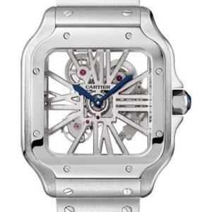 Cartier Santos de Cartier Watch - 39.8 mm Steel Case - Skeleton Dial - WHSA0015
