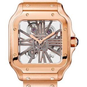 Cartier Santos de Cartier Watch - 39.8 mm Pink Gold Case - Skeleton Dial - WHSA0016
