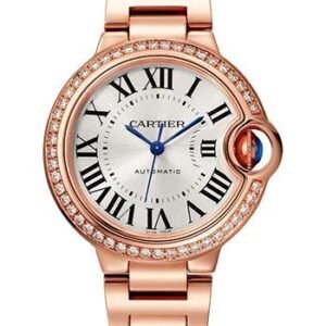 Cartier Ballon Bleu de Cartier Watch - 33 mm Pink Gold Case - Diamond Bezel - Interchangeable Bracelet - WJBB0063