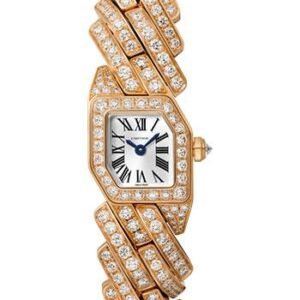 Cartier Maillon de Cartier Watch - 16 x 17 mm Pink Gold Case - Silver Dial - Diamond Bracelet - WJBJ0004