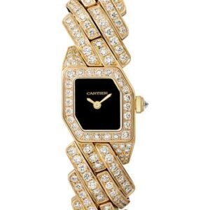 Cartier Maillon de Cartier Watch - 16 x 17 mm Yellow Gold Case - Black Dial - Diamond Bracelet - WJBJ0006