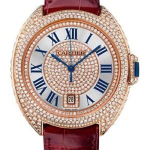 Cartier Cle de Cartier Watch - 40 mm Pink Gold Diamond Case - Pink Gold Diamond Dial - Bourdeau Alligator Strap - WJCL0037