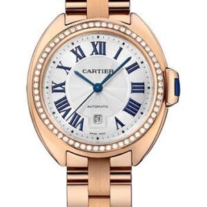 Cartier Cle de Cartier Watch - 31 mm Pink Gold Diamond Case - White Dial - WJCL0046