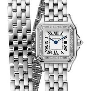 Cartier Panthere de Cartier Double Loop Watch - 22 mm White Gold Case - Diamond Bezel - White Gold Double Loop Bracelet - WJPN0012