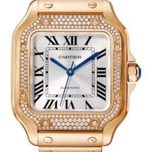 Cartier Santos de Cartier Watch - 35.1 mm Pink Gold Case - Diamond Bezel - WJSA0009