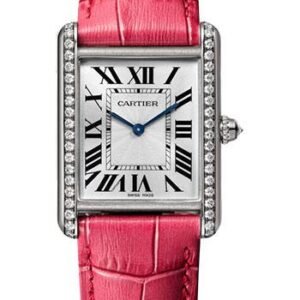 Cartier Tank Louis Cartier Watch - 33.7 mm White Gold Case - Pink Fuschia Alligator Strap - WJTA0015