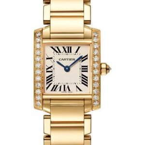 Cartier Tank Francaise Watch - 25 mm Yellow Gold Diamond Case - WJTA0024