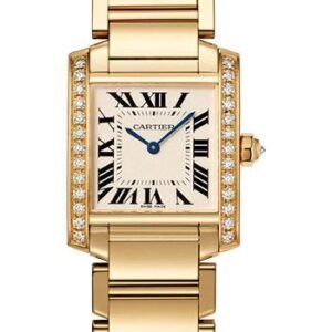 Cartier Tank Francaise Watch - 30 mm Yellow Gold Diamond Case - WJTA0025