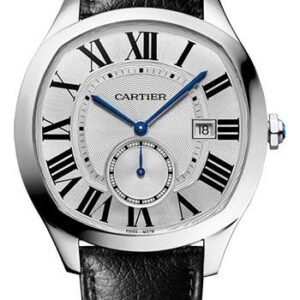 Cartier Drive de Cartier Watch - length: 40 mm Steel Case - Silvered Dial - Two Calfskin Strap - WSNM0022