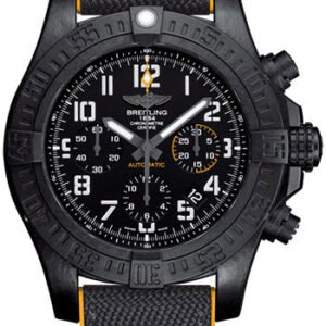 Breitling Avenger Hurricane 12h 45 Watch - Breitlight - Volcano Black Dial - Anthracite And Yellow Military Rubber Bracelet - Folding Buckle - XB0180E41B1S1