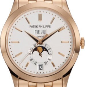 Patek Philippe Complications Annual Calendar Moon Phases Rose Gold Silver Opaline Dial | 5396/1R-010