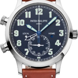 Patek Philippe Complications Calatrava Pilot Travel Time White Gold Blue Dial | 5524G-001