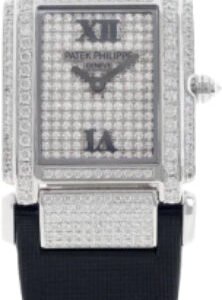 Patek Philippe Twenty~4 Ladies Medium 31 x 30mm Baguette Diamond Roman White Gold Diamond Set Quartz | 4911G-001