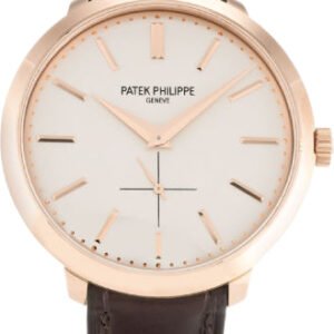 Patek Philippe Calatrava 38mm White Roman Hobnail Rose Gold Leather | 5123R-001