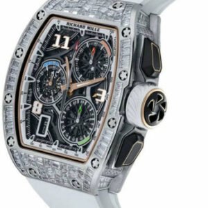 Richard Mille Lifestyle Flyback Chronograph White Gold Full Baguette Set Diamonds | RM72-01 (9)