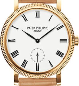 Patek Philippe Calatrava Ladies 31mm Ivory Roman Hobnail Yellow Gold Leather Manual | 7119J-010
