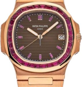Patek Philippe Nautilus Rose Gold Brown Ruby Dial 40mm Ruby Bezel | 5723/112R-001
