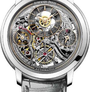 Audemars Piguet Jules Audemars Tourbillon Openworked 41mm Anthracite Skeleton Platinum Leather | 26143PT.OO.D005CR.01