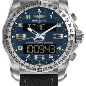 Breitling Cockpit B50 Watch - 46mm Titanium Case - Air Force Blue Dial - Anthracite Military Strap - EB501019/C904/100W/A20BASA.1