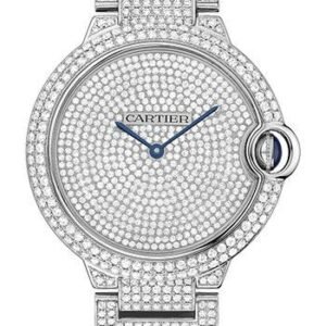 Cartier Ballon Bleu de Cartier Watch - Large White Gold Diamond Case - Diamond Paved Dial - Diamond Bracelet - HPI00582