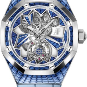 Audemars Piguet Royal Oak Concept Flying Tourbillon White Gold Sapphires Alligator 39mm Leather Strap | 26228BC.SS.D314CR.01