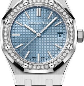 Audemars Piguet Royal Oak Stainless Steel 37mm Light Blue Dial Diamond Bezel | 15551ST.ZZ.1356ST.04