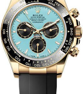 Rolex Cosmograph Daytona 40mm Yellow Gold Turquoise Blue Black Dial Cerachrom Bezel Oysterflex Bracelet - 126518LN - 2025