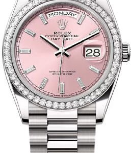 Rolex Day-Date 36 36mm Pink Diamond-Set Dial Diamond-Set Bezel President Bracelet - 128349RBR | 2024 Model