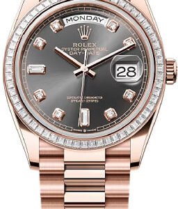 Rolex Day-Date 36 36mm Slate Diamond-Set Dial Diamond-Set Bezel President Bracelet - 128395TBR | 2024 Model