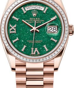 Rolex Day-Date 36 36mm Green Aventurine Diamond-Set Dial Diamond-Set Bezel President Bracelet - 128395TBR | 2024 Model