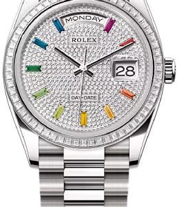 Rolex Day-Date 36 36mm Diamond-Paved Dial Diamond-Set Bezel President Bracelet - 128399TBR | 2024 Model