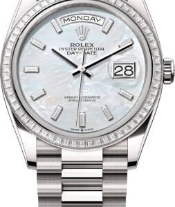 Rolex Day-Date 36 36mm White MOP Diamond-Set Dial Diamond-Set Bezel President Bracelet - 128399TBR | 2024 Model