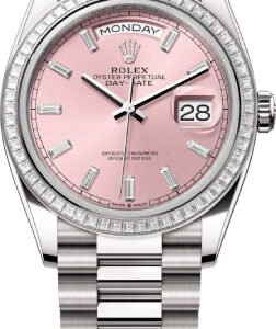 Rolex Day-Date 36 36mm Pink Diamond-Set Dial Diamond-Set Bezel President Bracelet - 128399TBR | 2024 Model