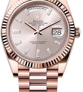 Rolex Day-Date 40 40mm Sundust Diamond Set Dial Fluted Bezel President Bracelet - 228235 | 2024 Model