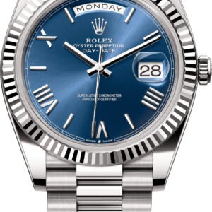 Rolex Day-Date 40 40mm bright blue dial Fluted Bezel President Bracelet - 228239 | 2024 Model