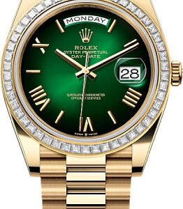 Rolex Day-Date 40 40mm Green ombré Dial Diamond Set Bezel President Bracelet - 228398TBR | 2024 Model