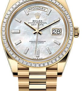 Rolex Day-Date 40 40mm White MOP Diamond Set Dial Diamond Set Bezel President Bracelet - 228398TBR | 2024 Model