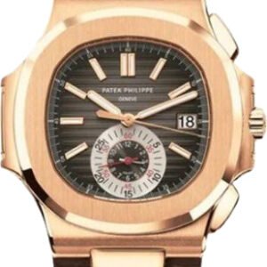 Patek Philippe Nautilus Flyback Chronograph Date Rose Gold Black Brown Dial | 5980R-001