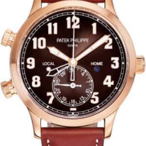 Patek Philippe Complications Calatrava Pilot Travel Time Rose Gold Brown Dial | 7234R-001