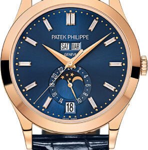 Patek Philippe Complications 38.5 mm Rose Gold Blue Baguette Diamond Dial - 5396R-015
