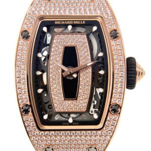 Richard Mille Lady Rose Gold Full Set Diamond Onyx Dial RM 07-01