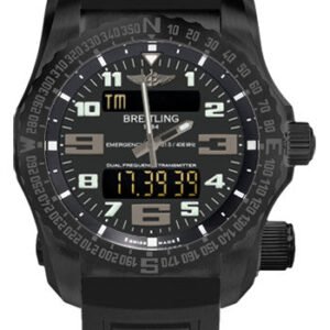 Breitling Emergency Night Mission Watch - 51mm Black Titanium Case - Volcano Black Dial - Black Diver Pro III Strap - V7632522/BC46/156S/V20DSA.4