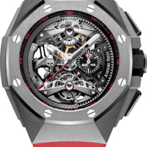 Audemars Piguet Royal Oak Concept Tourbillon 44 mm Chronograph Openworked Selfwinding Titanium Black Red Rubber - 26587TI.OO.D067CA.01